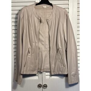 Est. 1946 Faux Beige Leather zip up Jacket Plus Size 18/20W Preloved